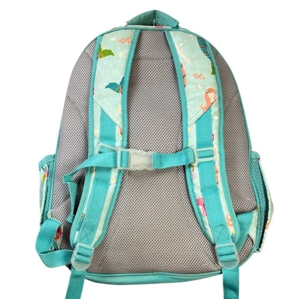 Pottery Barn Kids Girls Mackenzie Backpack Large Aqua Mermaids School Bag